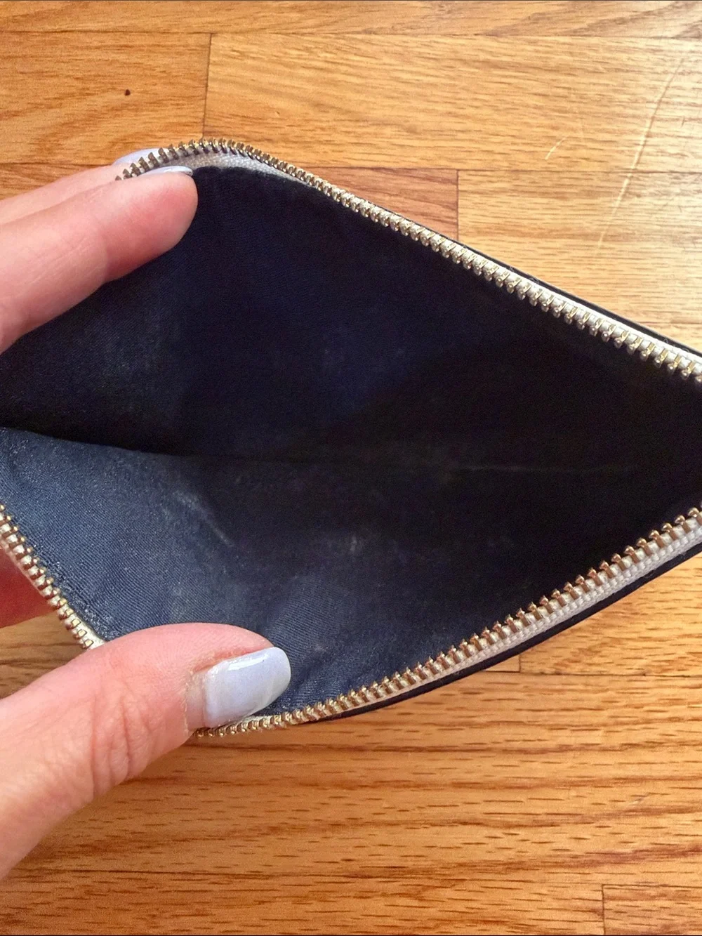 Coach White Leather Zip Wristlet Clutch